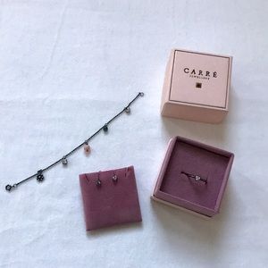 Carre Copenhagen earring, bracelet and ring set